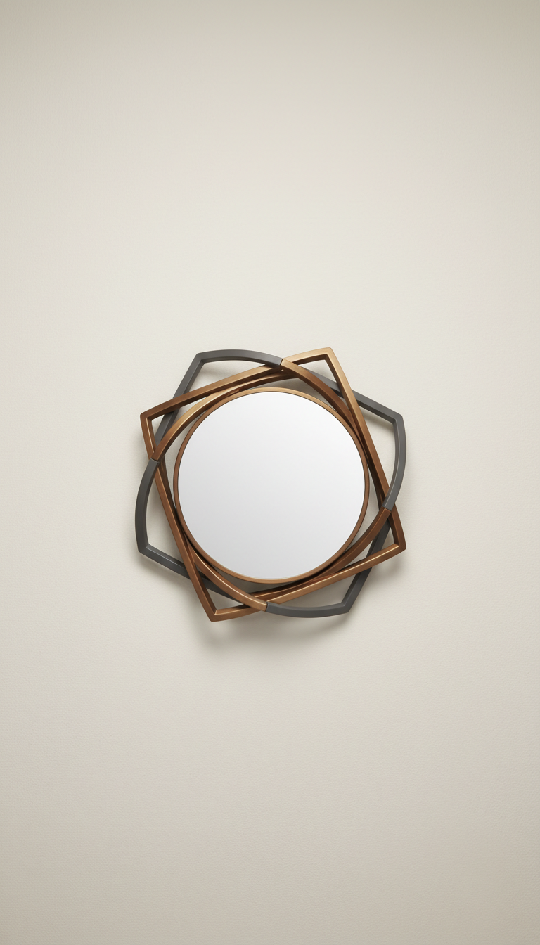 Helix Geometric Mirror in Matte Black