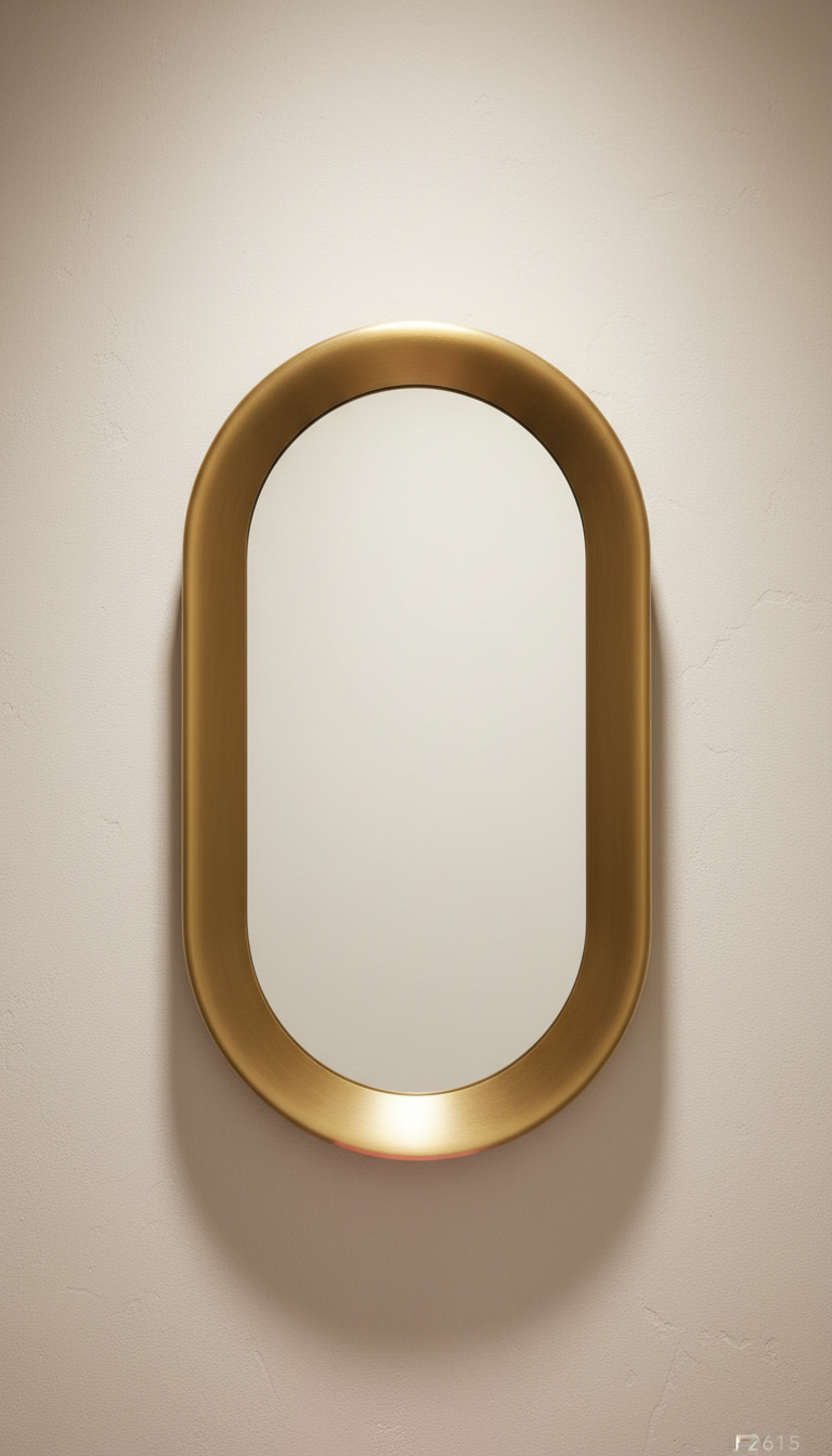 Aria Oval Mirror with Sculpted Edge